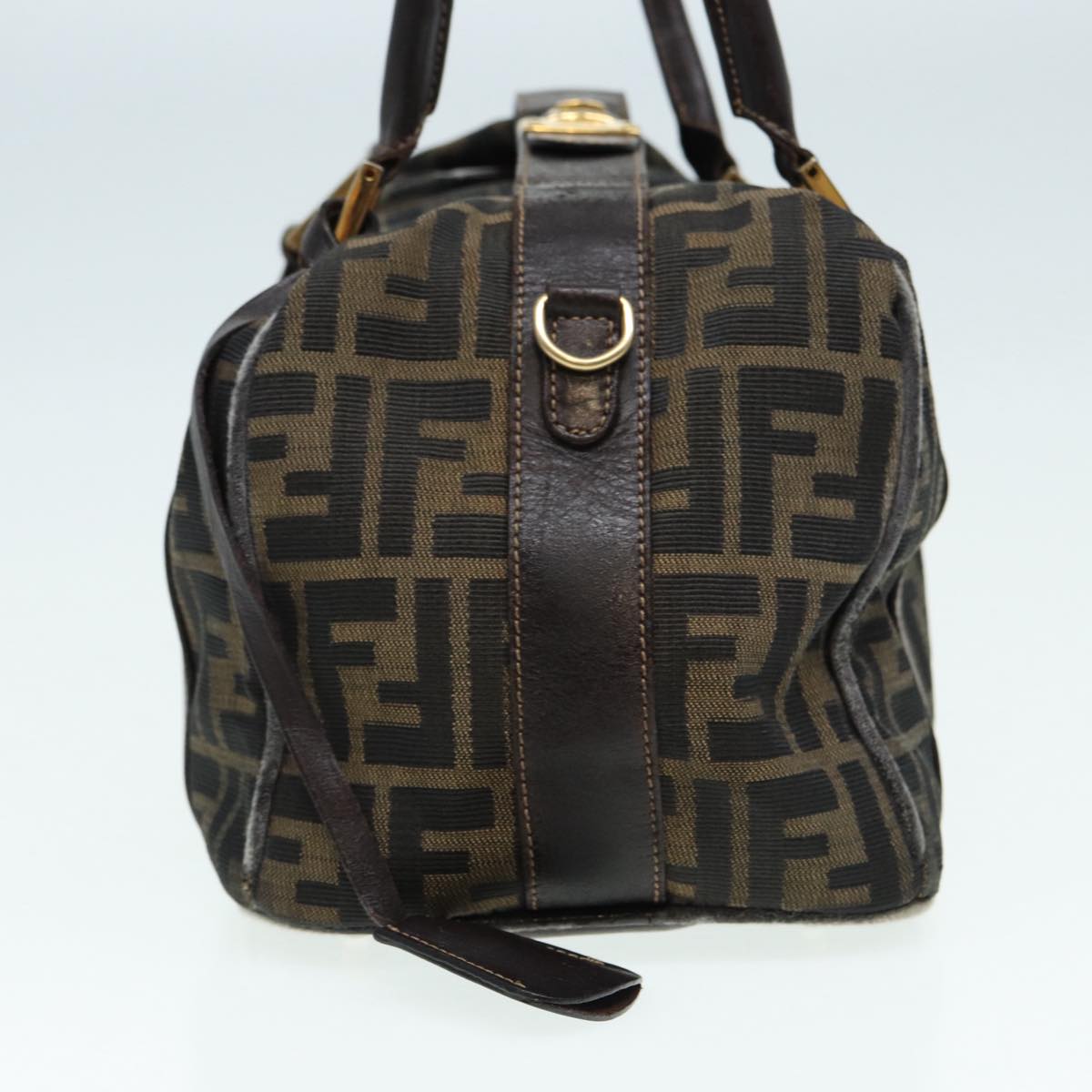 Luxury Fendi Zucca Canvas Hand Bag Brown Black gold86248