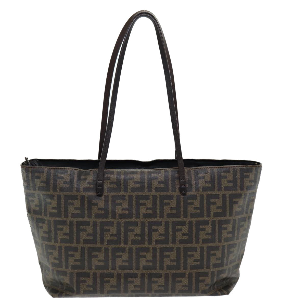 Luxury Fendi Zucca Canvas Tote Bag Brown Black gold86249