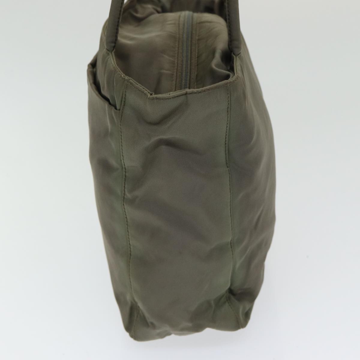 Luxury Prada Tote Bag Nylon Khaki Silver  86252