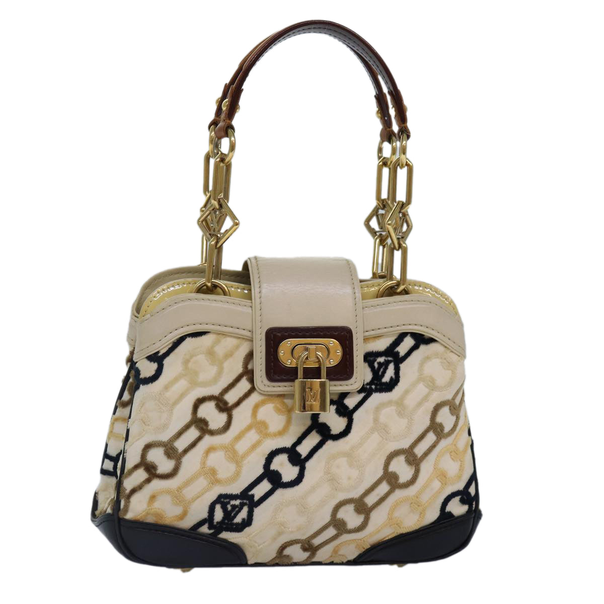 LOUIS VUITTON Monogram Charm Pochette Lover Hand Bag Ivory M95194 LV 86283A