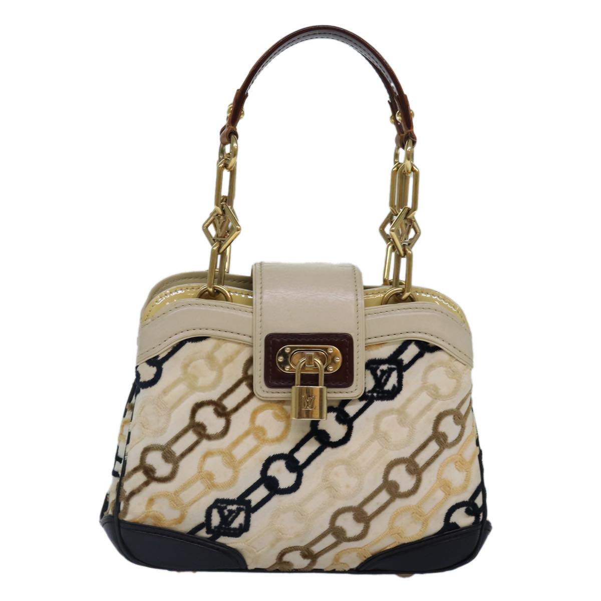 LOUIS VUITTON Monogram Charm Pochette Lover Hand Bag Ivory M95194 LV 86283A