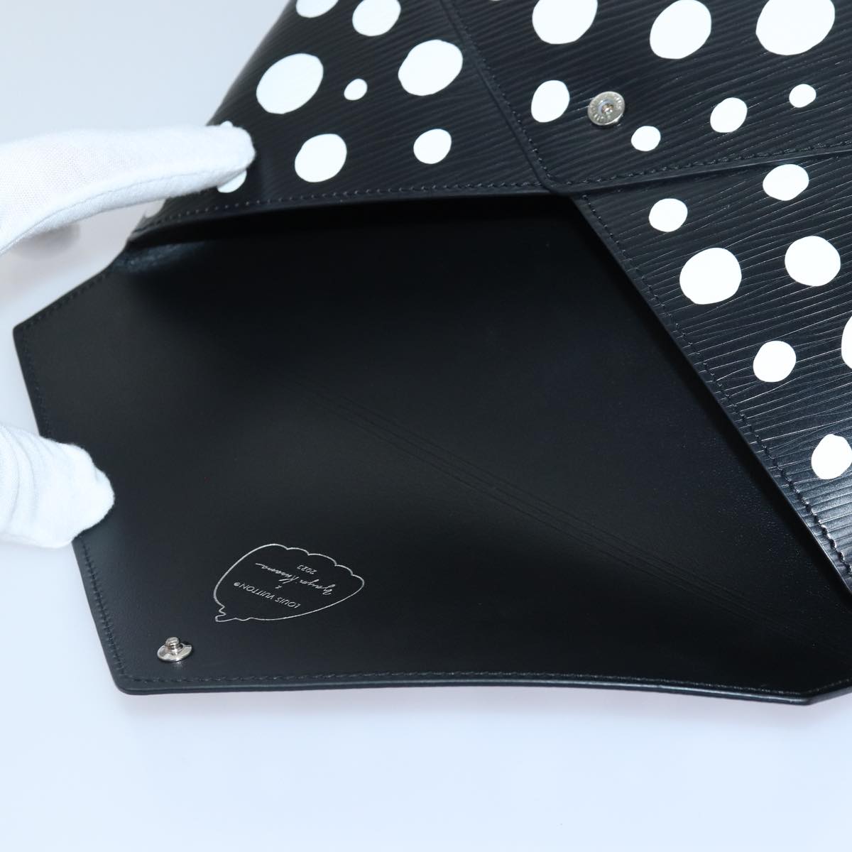 LOUIS VUITTON Epi Yayoi Kusama Pochette Kirigami Pouch Black M81959 86284S