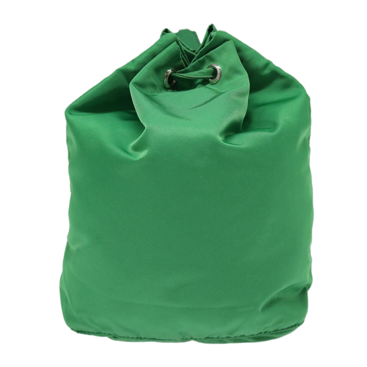 Luxury Prada Drawstring Pouch Nylon Green Silver  86300
