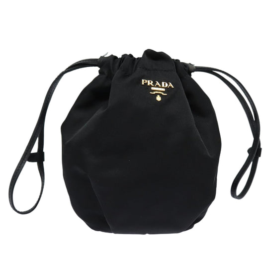 Luxury Prada Drawstring Pouch Nylon Black  86301