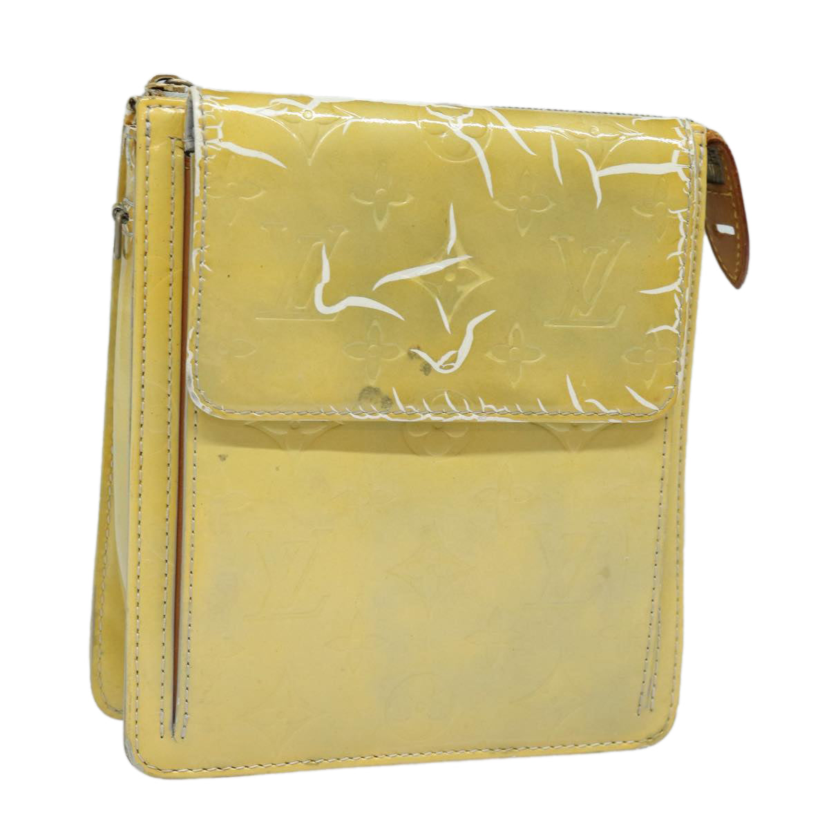 LOUIS VUITTON Monogram Vernis Motto Accessory Pouch Gris M91030 LV 86327