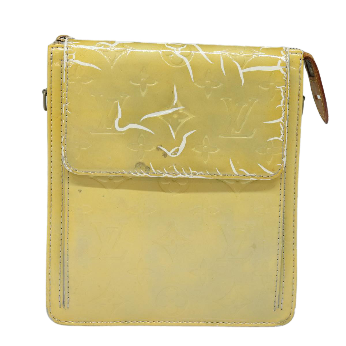 LOUIS VUITTON Monogram Vernis Motto Accessory Pouch Gris M91030 LV 86327