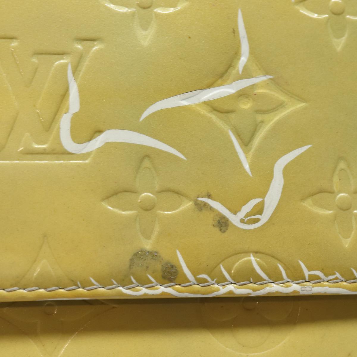 LOUIS VUITTON Monogram Vernis Motto Accessory Pouch Gris M91030 LV 86327