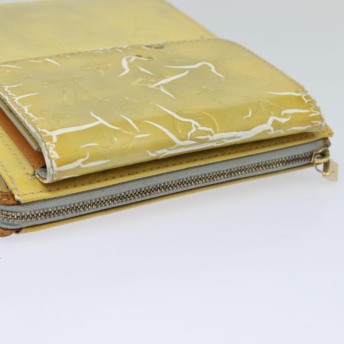 LOUIS VUITTON Monogram Vernis Motto Accessory Pouch Gris M91030 LV 86327
