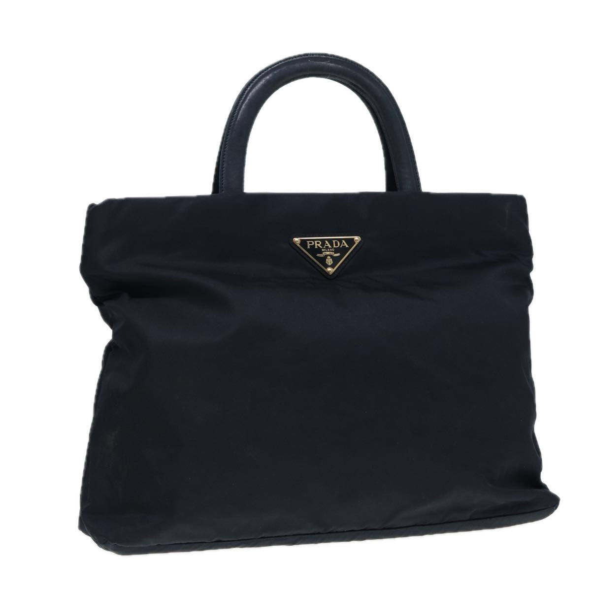 Luxury Prada Hand Bag Nylon Navy Silver  86341