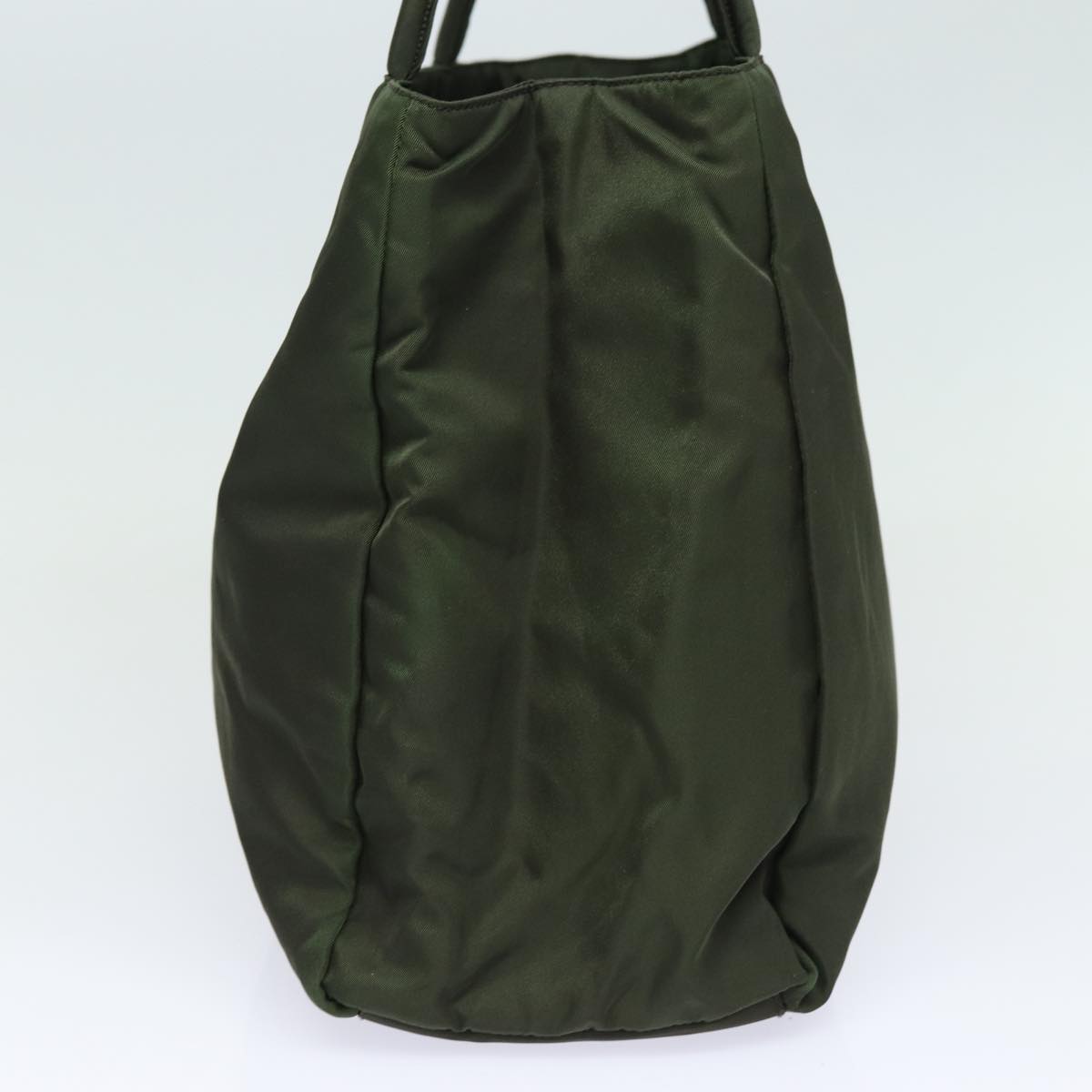 Luxury Prada Tote Bag Nylon Khaki Silver  86342