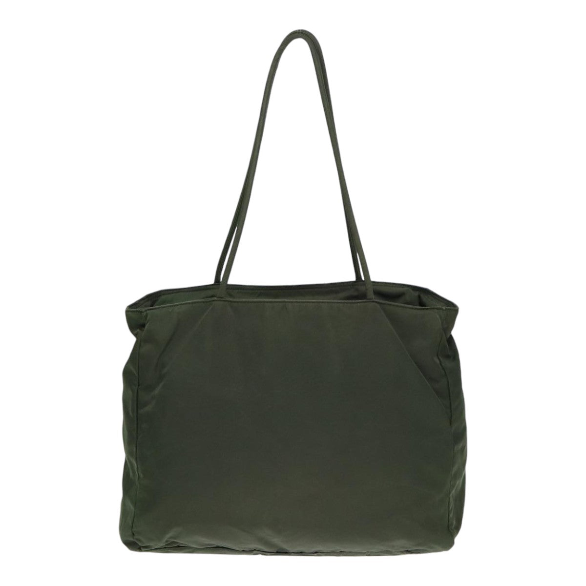 Luxury Prada Tote Bag Nylon Khaki Silver  86343