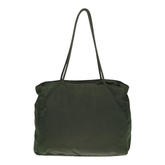 Luxury Prada Tote Bag Nylon Khaki Silver  86343