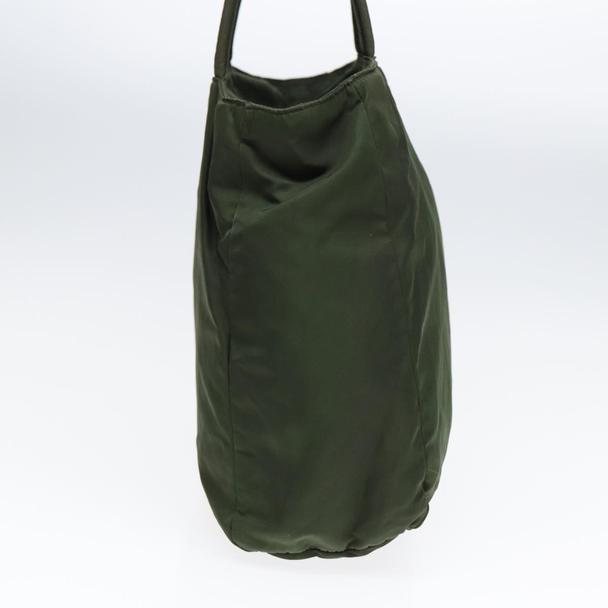 Luxury Prada Tote Bag Nylon Khaki Silver  86343
