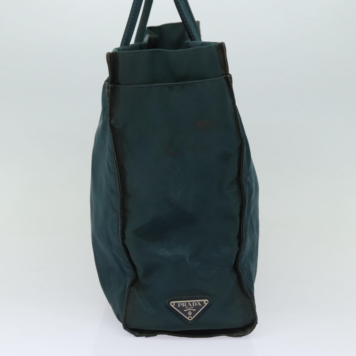 Luxury Prada Tote Bag Nylon Green Silver  86347