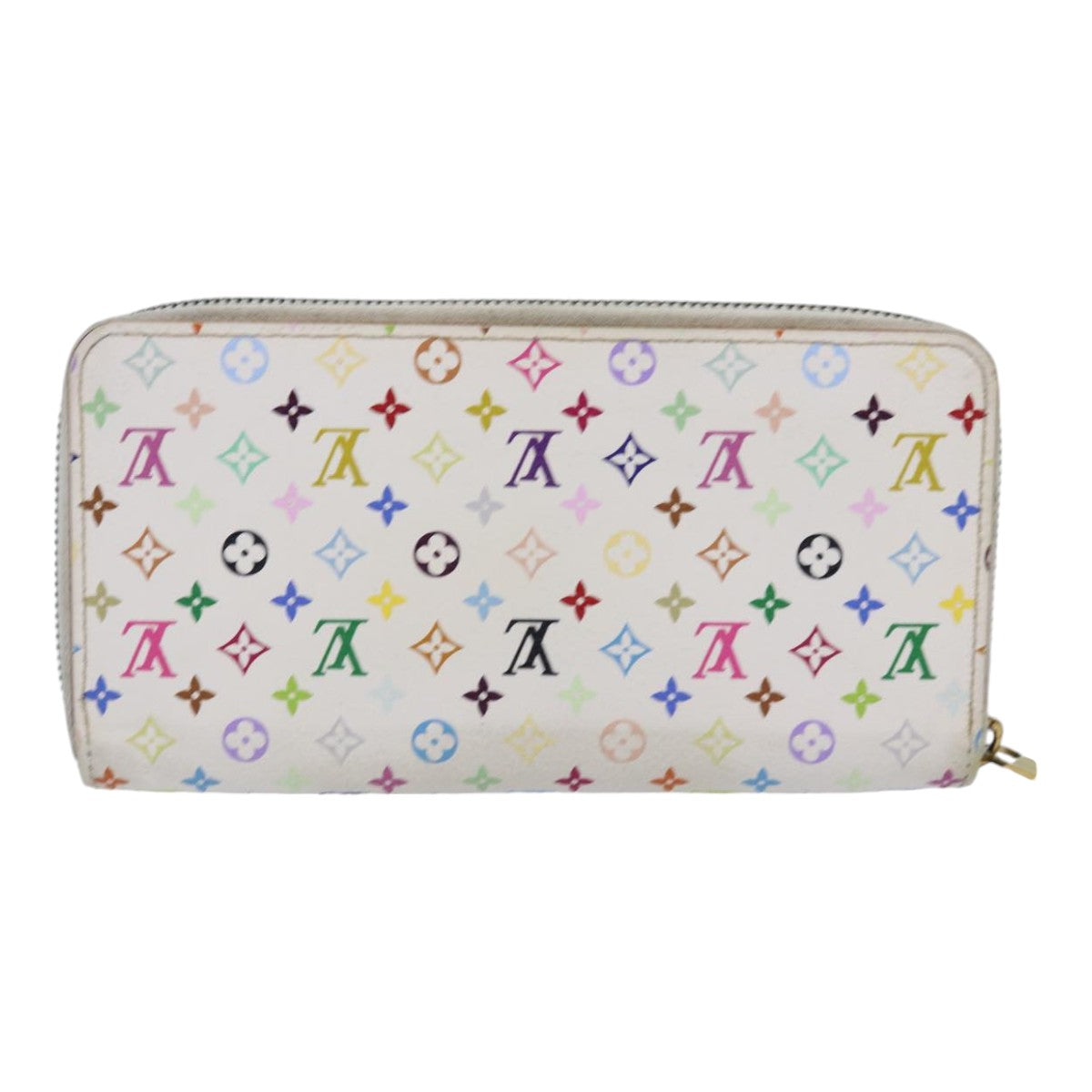 LOUIS VUITTON Monogram Multicolor Zippy Wallet White M60241 LV 86348