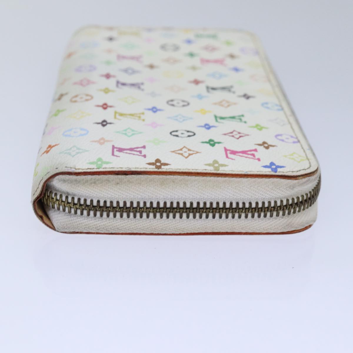 LOUIS VUITTON Monogram Multicolor Zippy Wallet White M60241 LV 86348