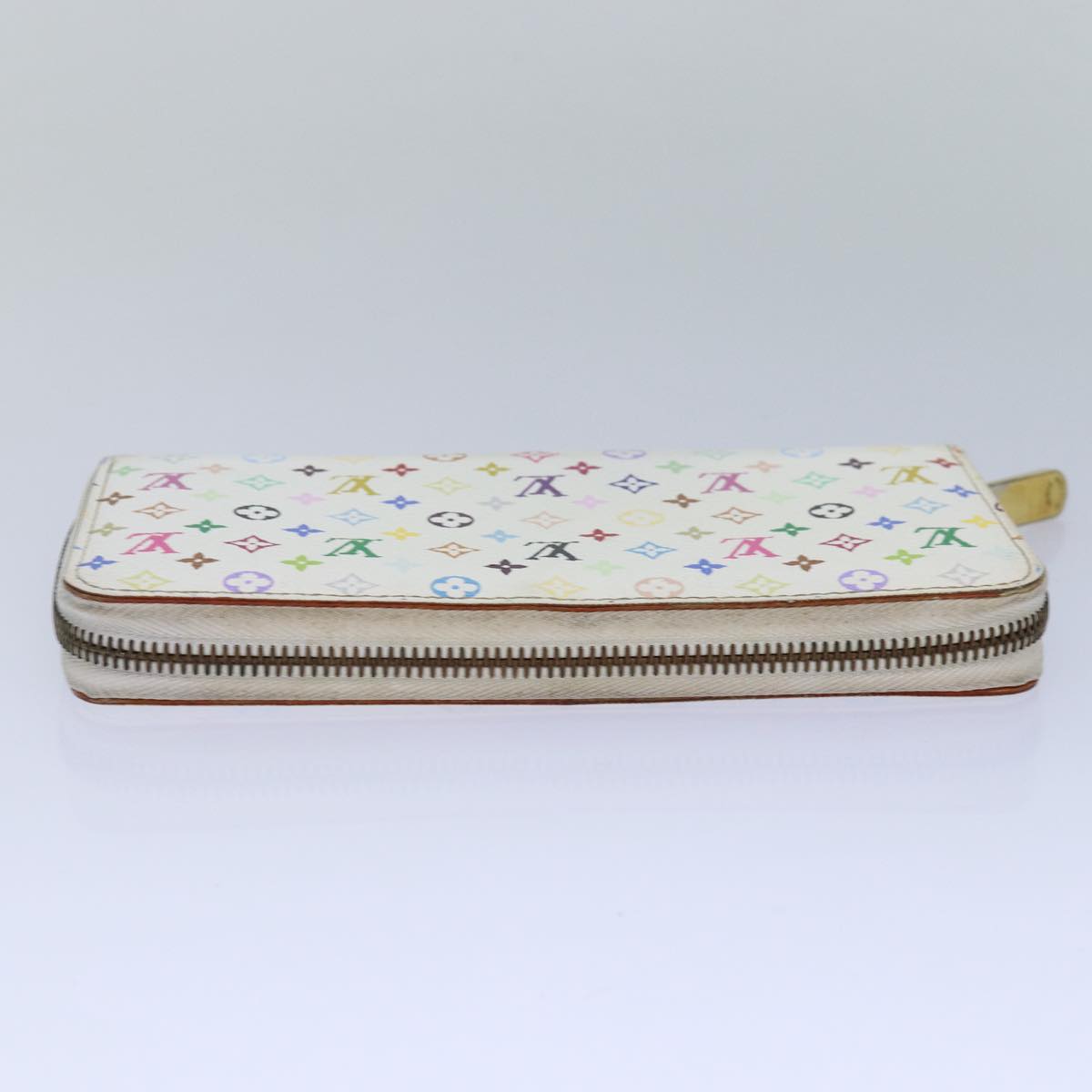 LOUIS VUITTON Monogram Multicolor Zippy Wallet White M60241 LV 86348