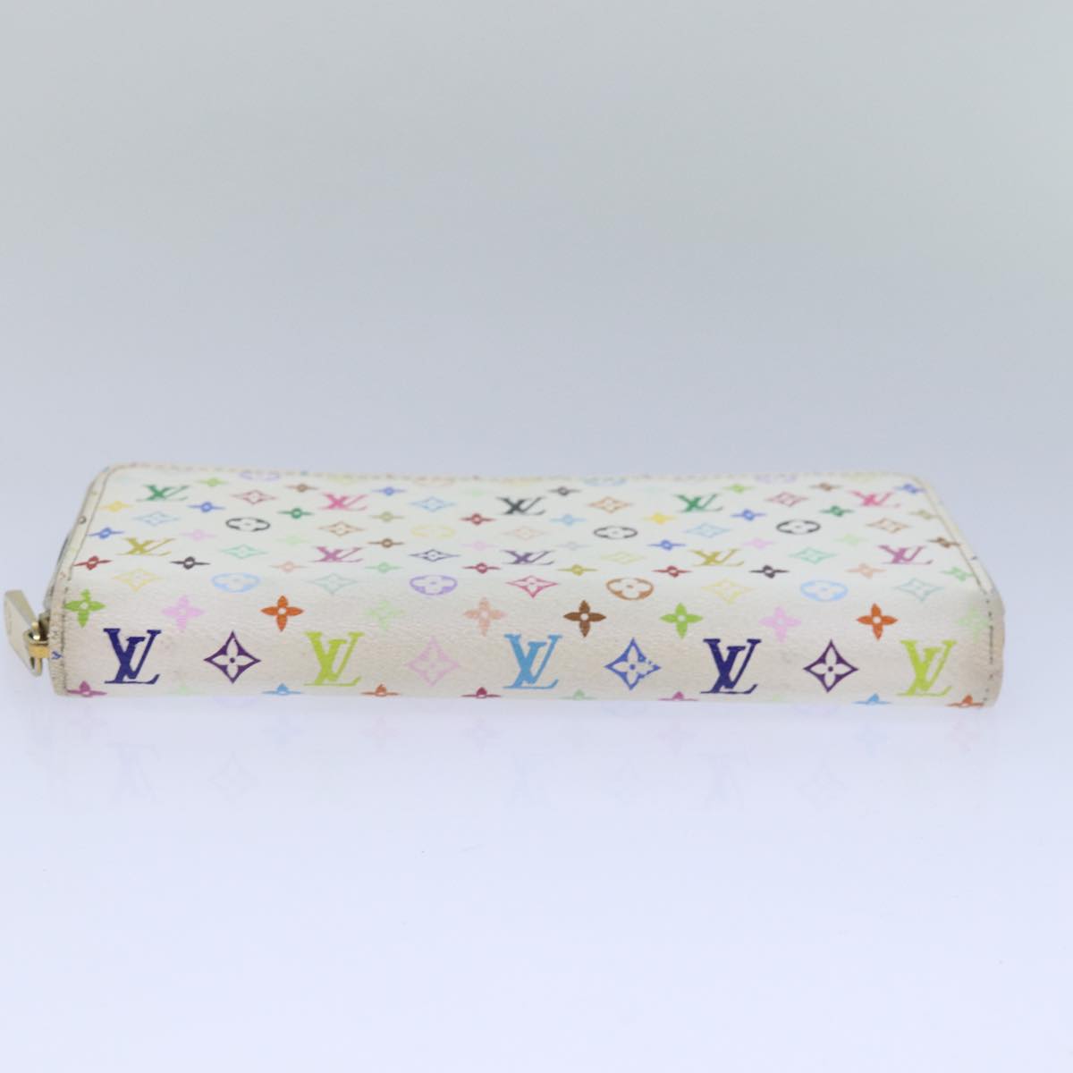 LOUIS VUITTON Monogram Multicolor Zippy Wallet White M60241 LV 86348
