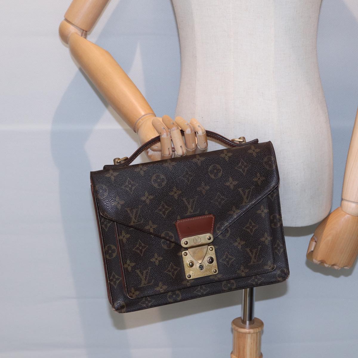 LOUIS VUITTON Monogram Monceau 26 Shoulder Bag M51187 LV 86376