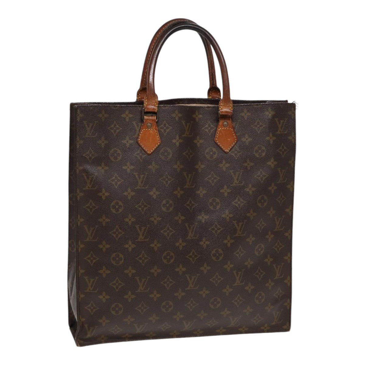 LOUIS VUITTON Monogram Sac Plat Hand Bag M51140 LV 86401