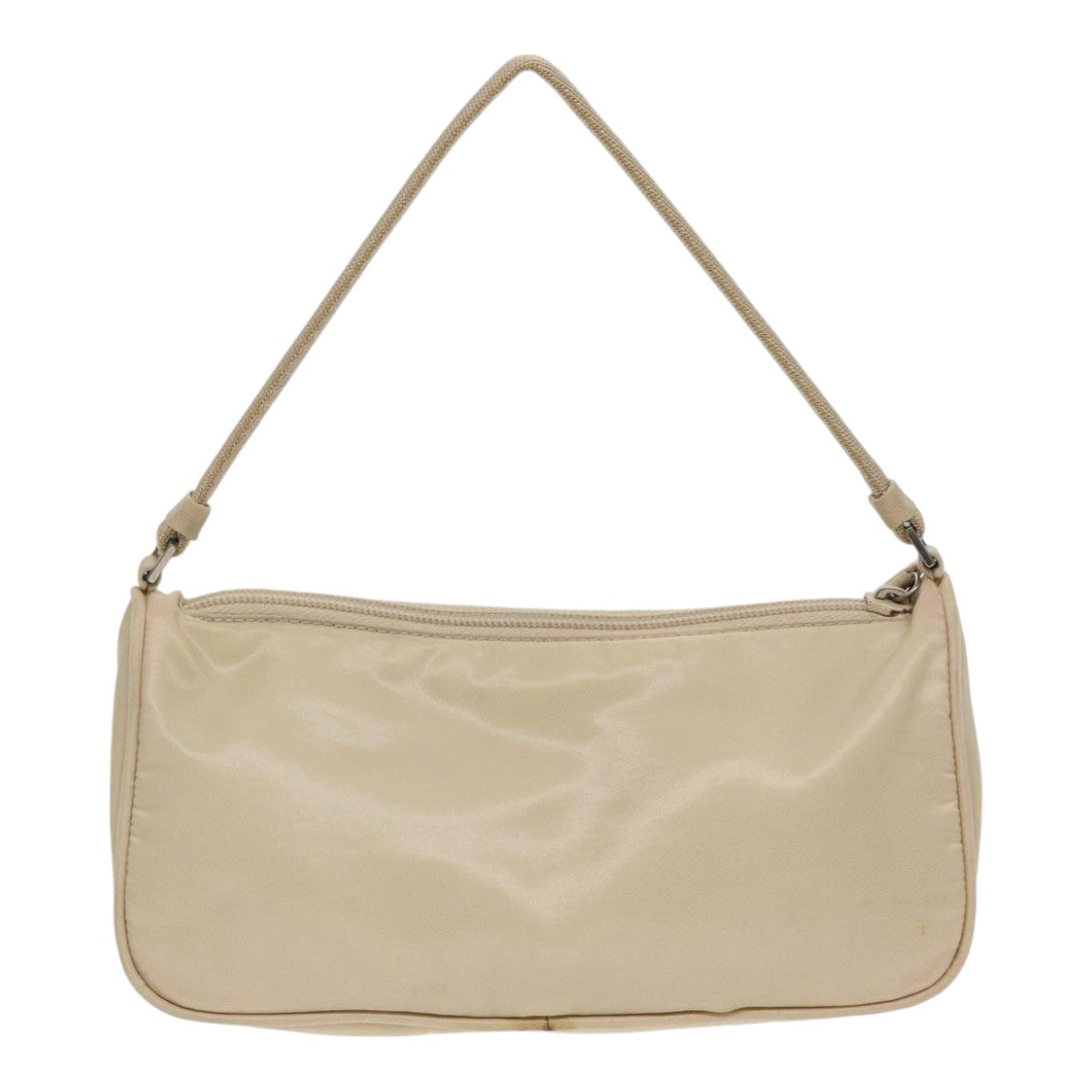 Luxury Prada Accessory Pouch Nylon Cream Silver  86418