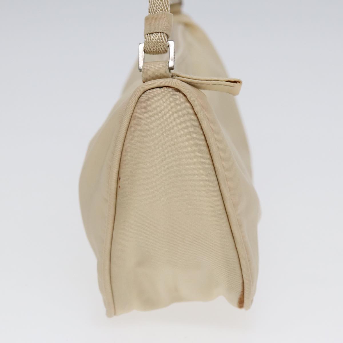 Luxury Prada Accessory Pouch Nylon Cream Silver  86418