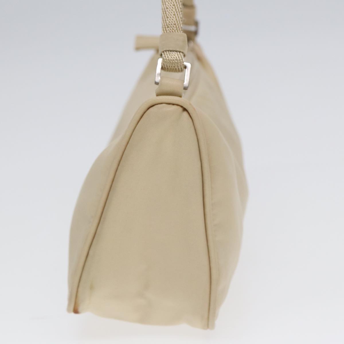 Luxury Prada Accessory Pouch Nylon Cream Silver  86418