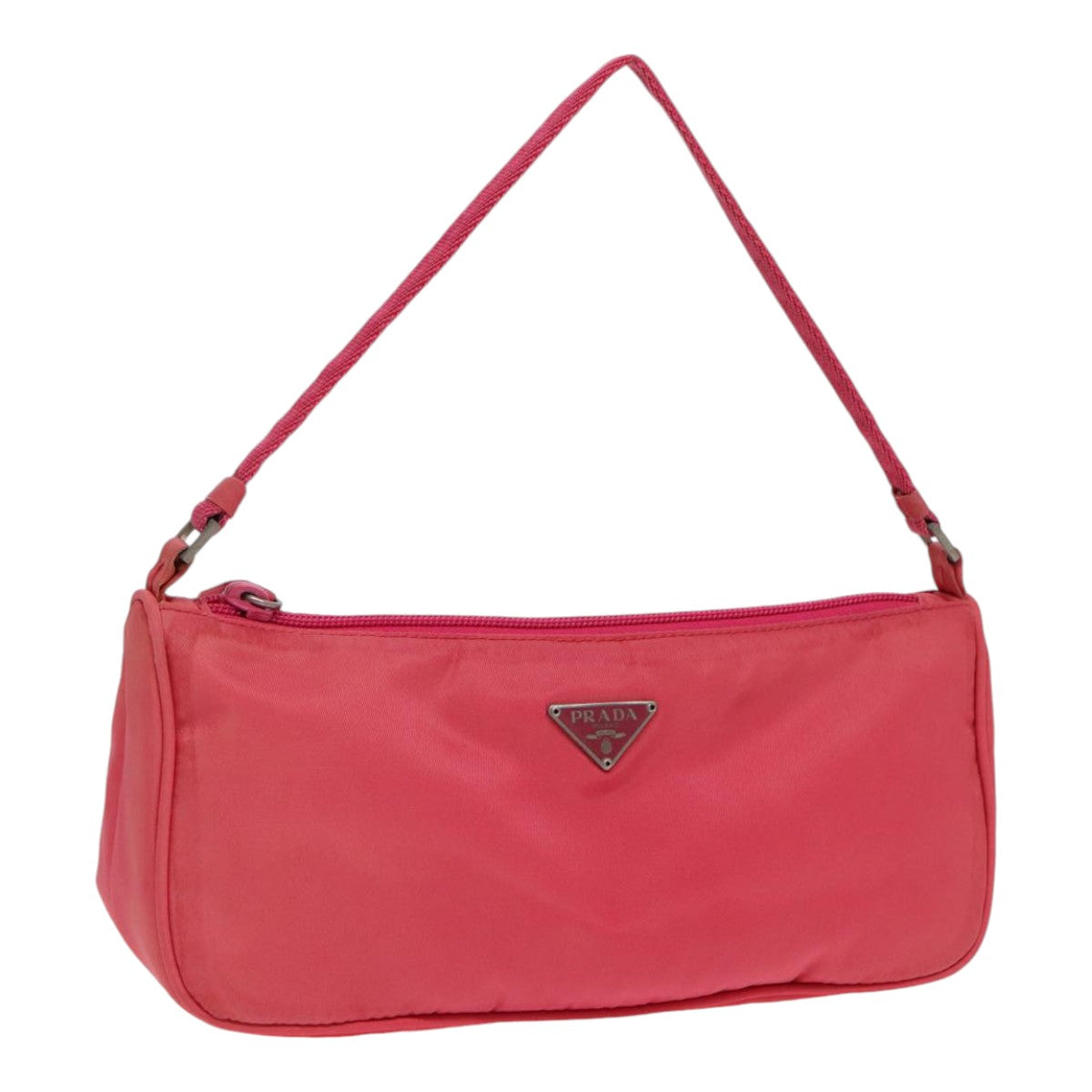 Luxury Prada Accessory Pouch Nylon Pink Silver  86419