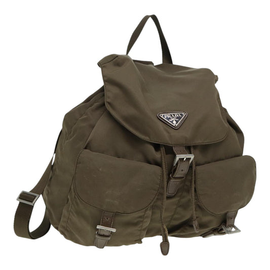 Luxury Prada Backpack Nylon Brown Silver  86442