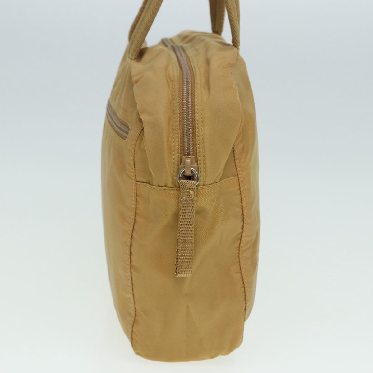Luxury Prada Hand Bag Nylon Beige Silver  86448