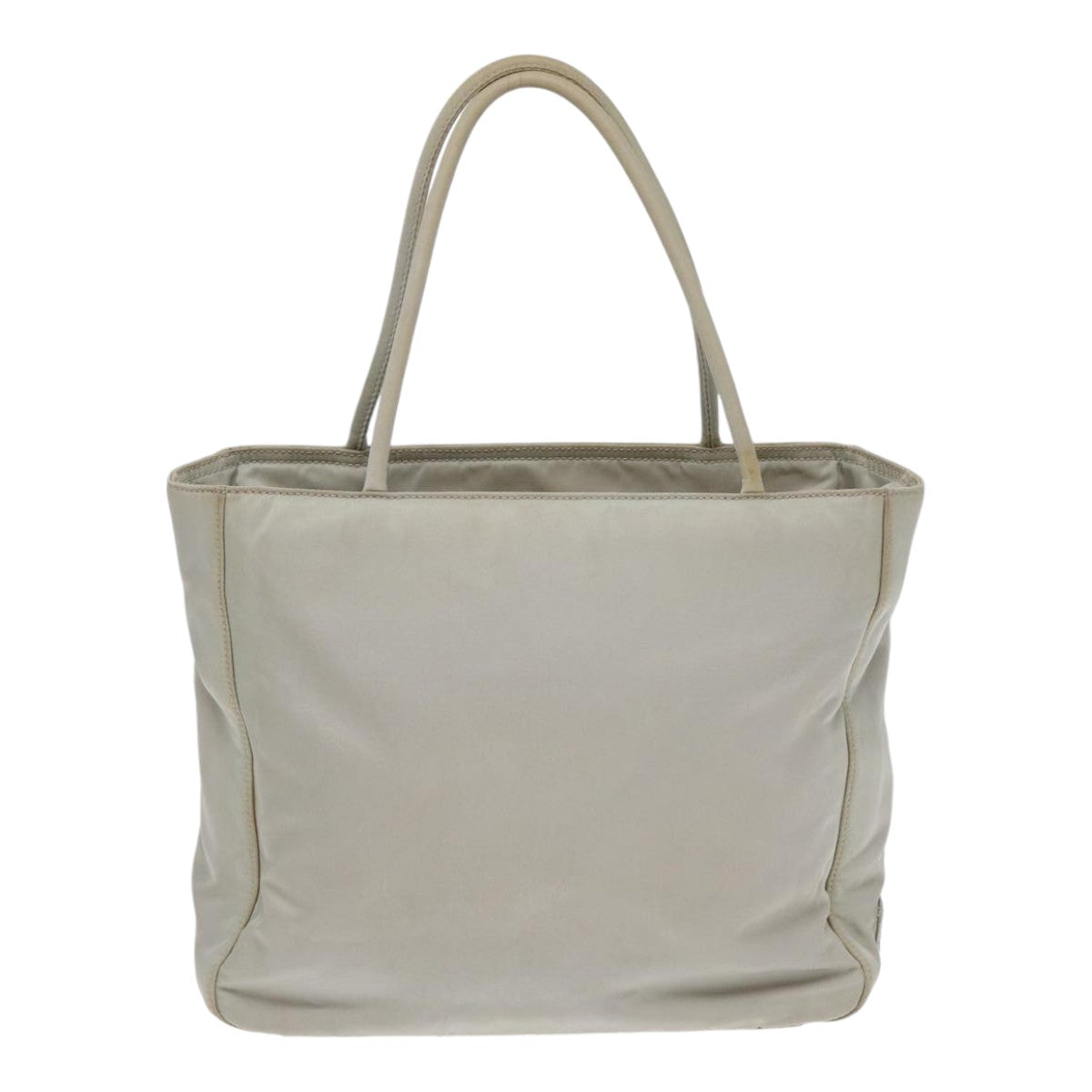 Luxury Prada Hand Bag Nylon Gray Silver  86449