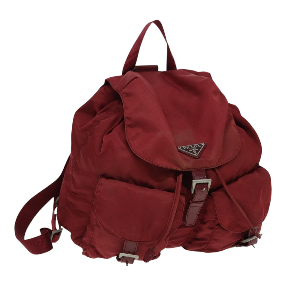 Luxury Prada Backpack Nylon Red Silver  86450