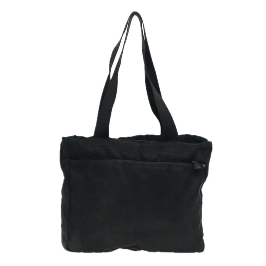 Luxury Prada Tote Bag Nylon Black Silver  86452