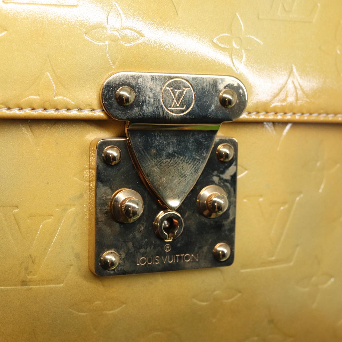 LOUIS VUITTON Monogram Vernis Spring Street Hand Bag Gris M91029 LV 86516