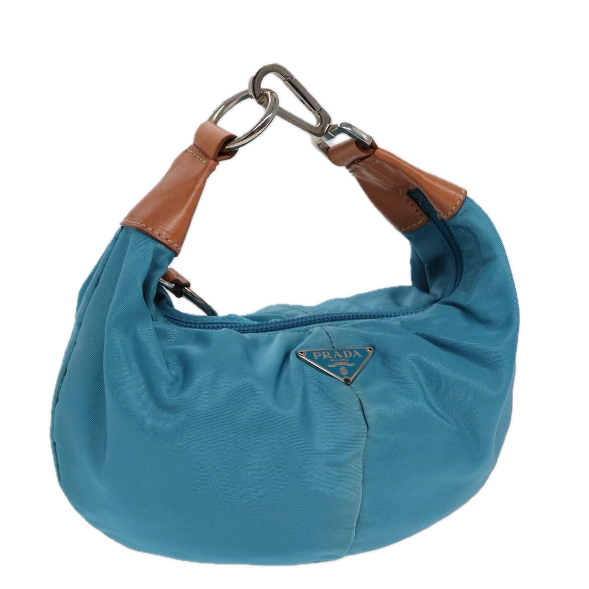 Luxury Prada Pouch Nylon Blue Silver  86520