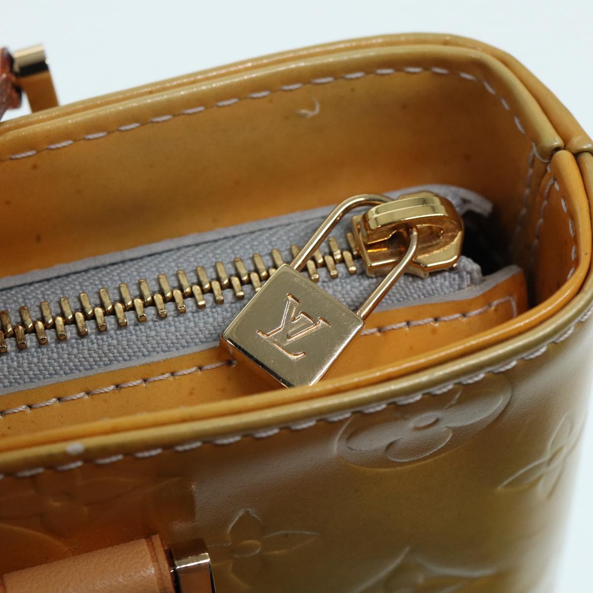 LOUIS VUITTON Monogram Vernis Houston Hand Bag Gris M91053 LV 86527