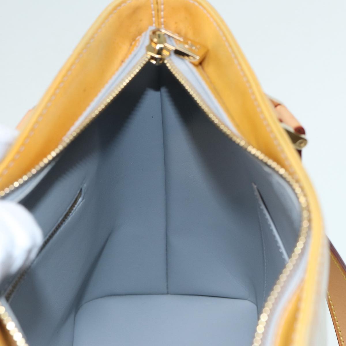 LOUIS VUITTON Monogram Vernis Houston Hand Bag Gris M91053 LV 86527