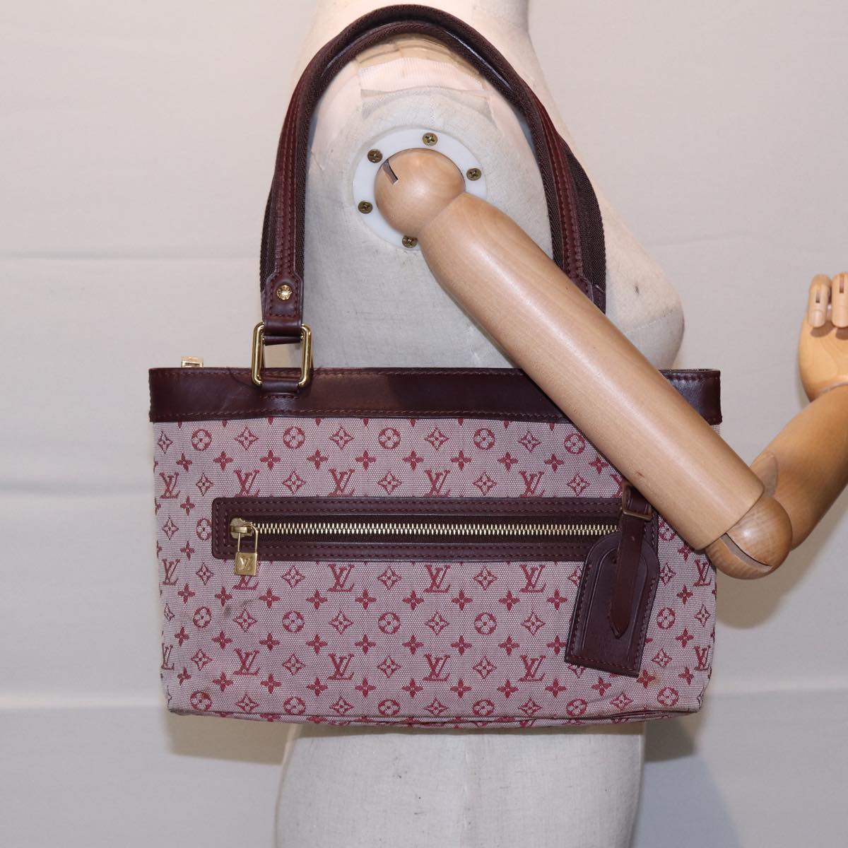 LOUIS VUITTON Monogram Mini Lucille PM Hand Bag Red M92678 LV 86529