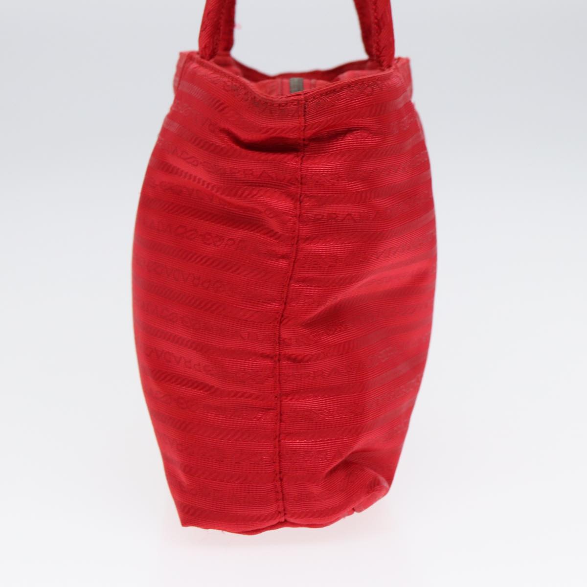 Luxury Prada Hand Bag Nylon Red Silver  86562