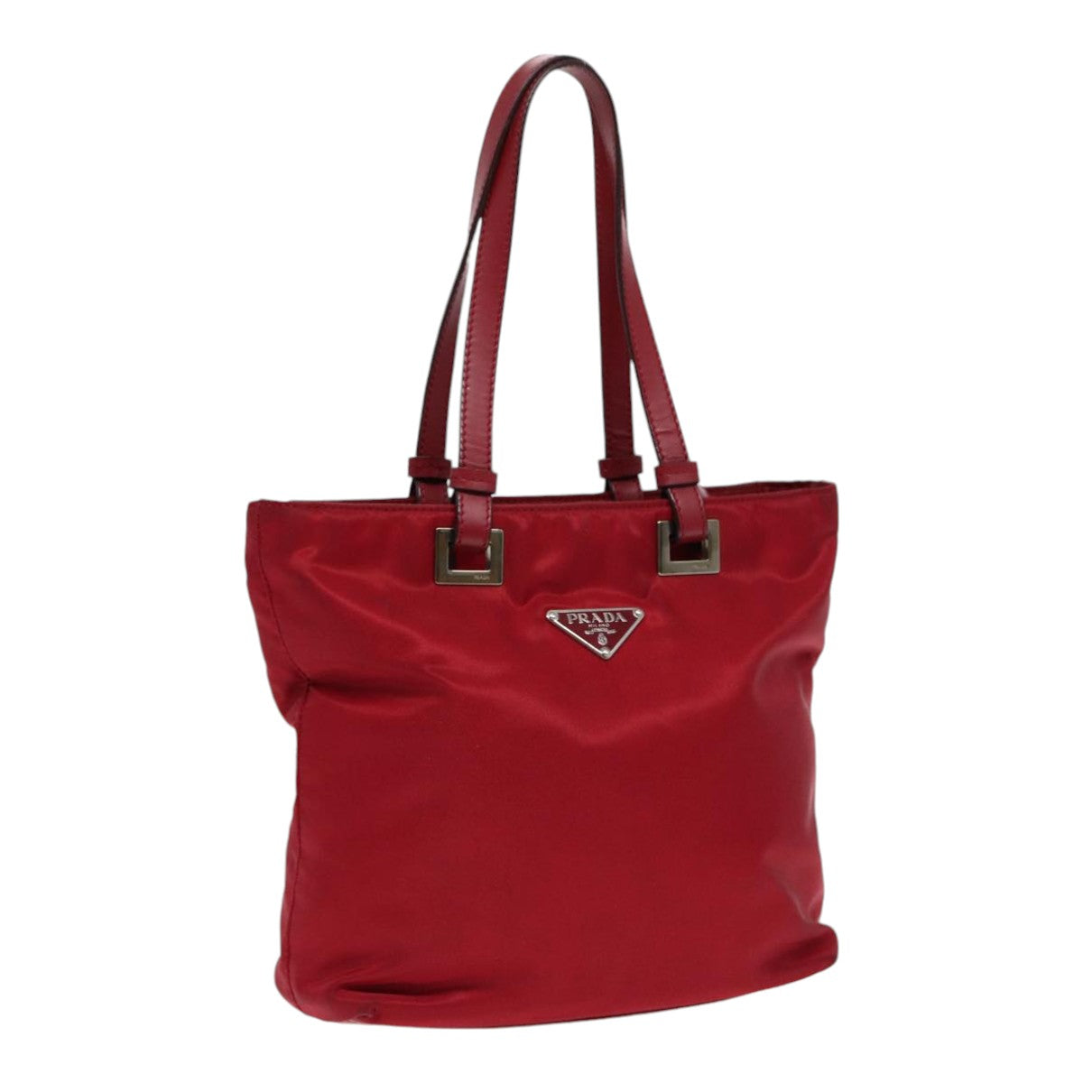 Luxury Prada Hand Bag Nylon Red Silver  86563