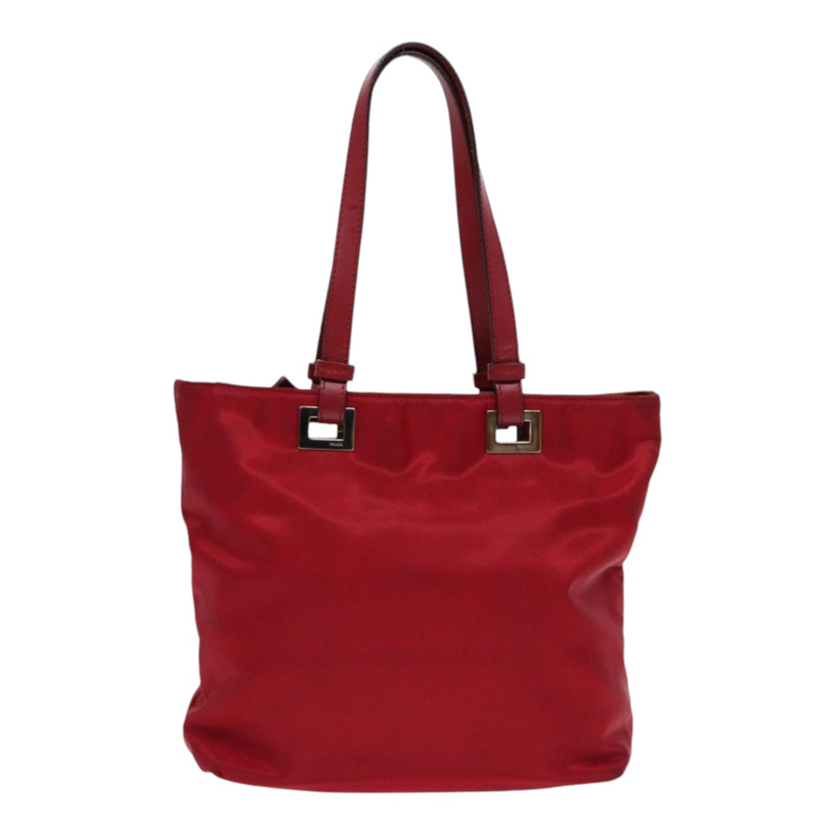 Luxury Prada Hand Bag Nylon Red Silver  86563