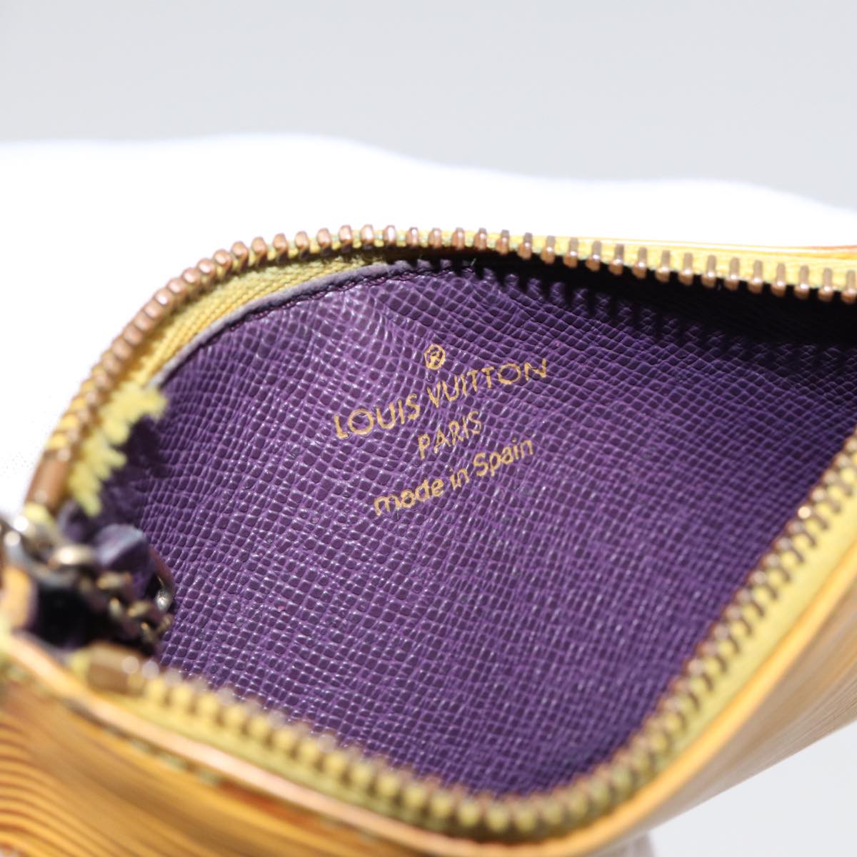 LOUIS VUITTON Epi Pochette Cles Coin Purse Yellow M63809 LV 86604
