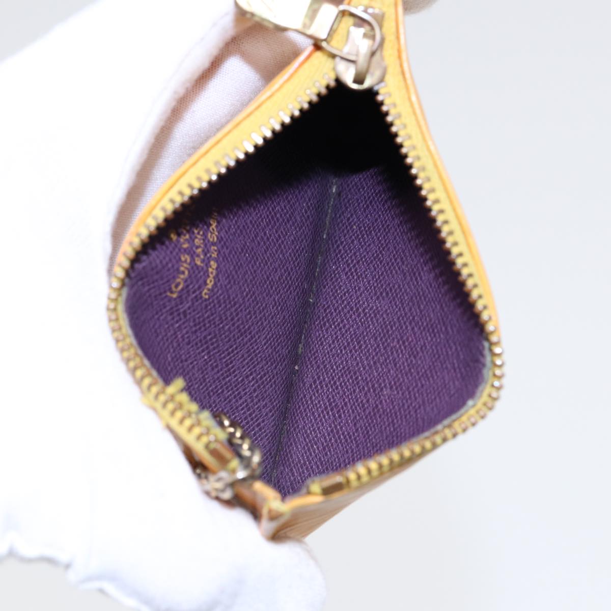 LOUIS VUITTON Epi Pochette Cles Coin Purse Yellow M63809 LV 86604