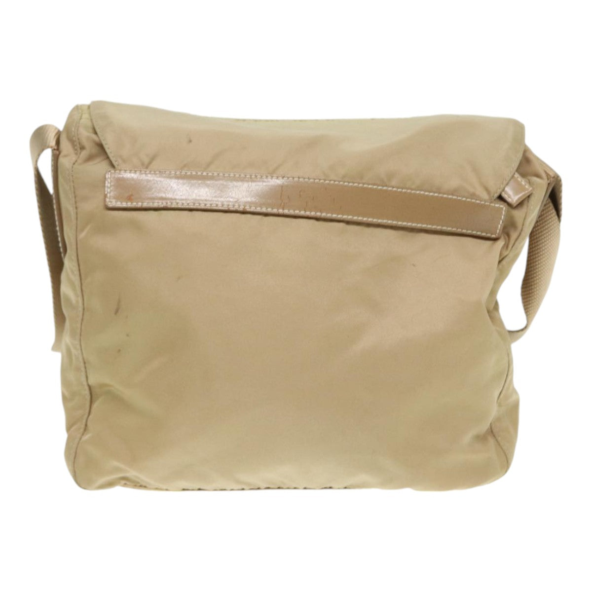 Luxury Prada Shoulder Bag Nylon Beige Silver  86647