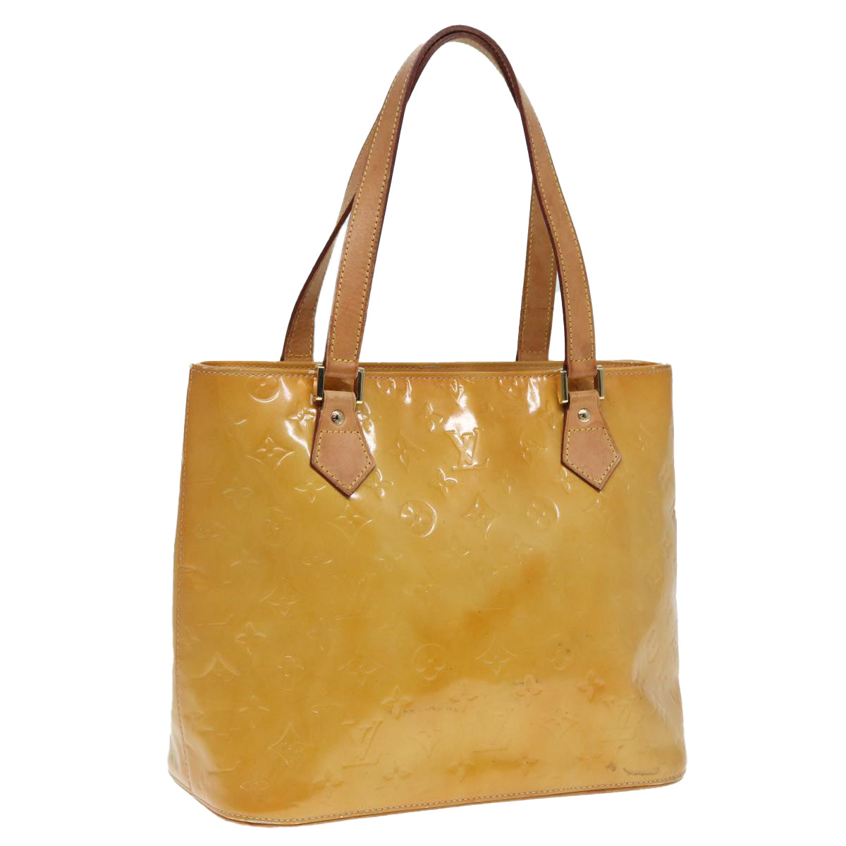 LOUIS VUITTON Monogram Vernis Houston Hand Bag Beige M91004 LV 86676