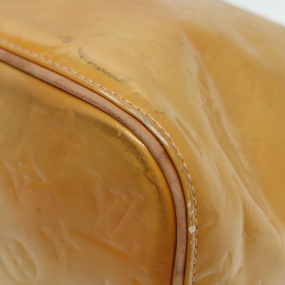 LOUIS VUITTON Monogram Vernis Houston Hand Bag Beige M91004 LV 86676