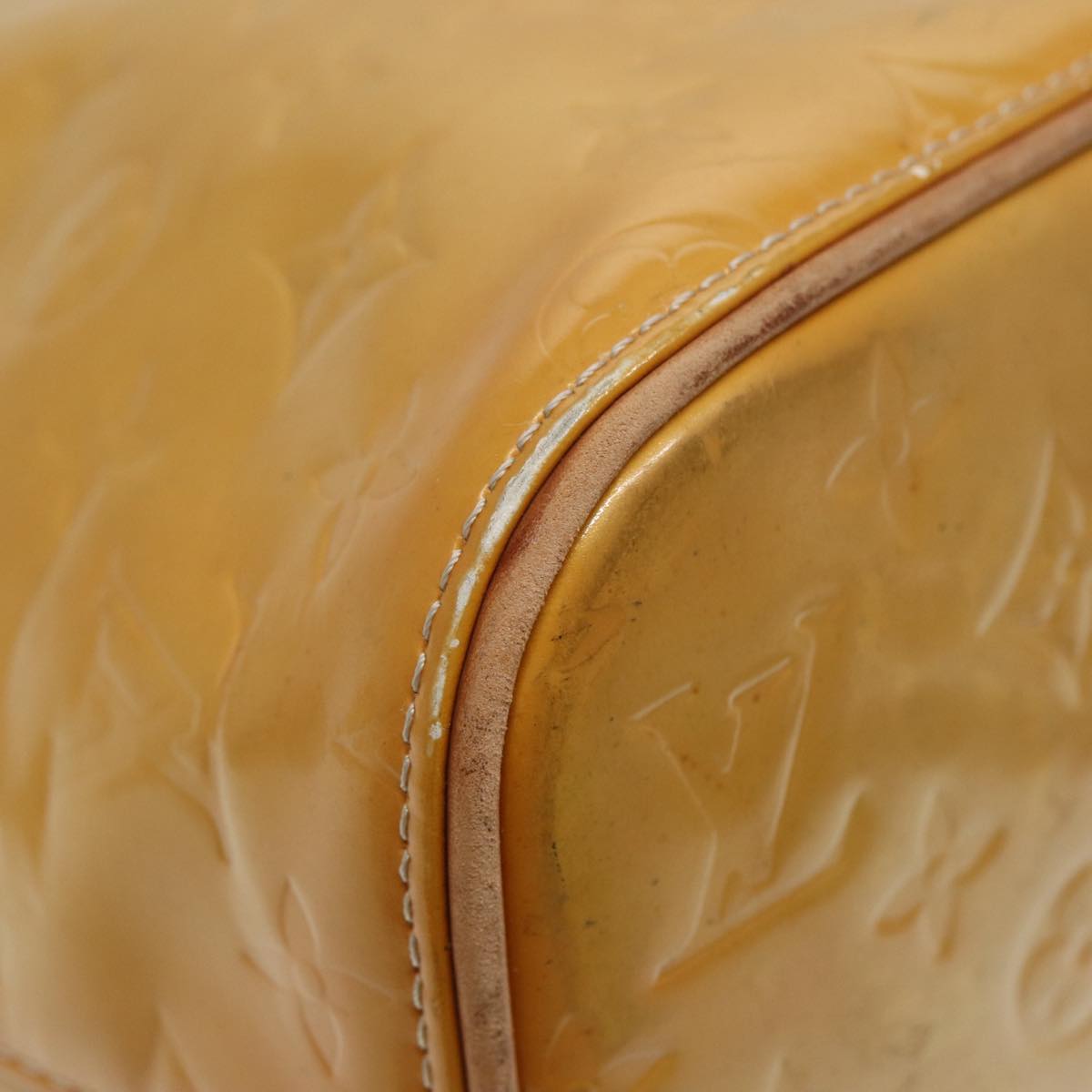 LOUIS VUITTON Monogram Vernis Houston Hand Bag Beige M91004 LV 86676