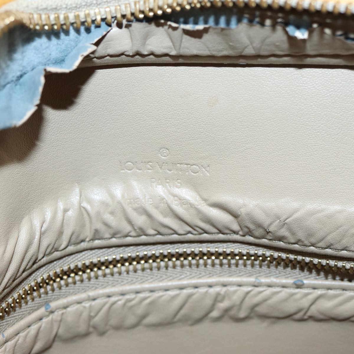 LOUIS VUITTON Monogram Vernis Houston Hand Bag Beige M91004 LV 86676