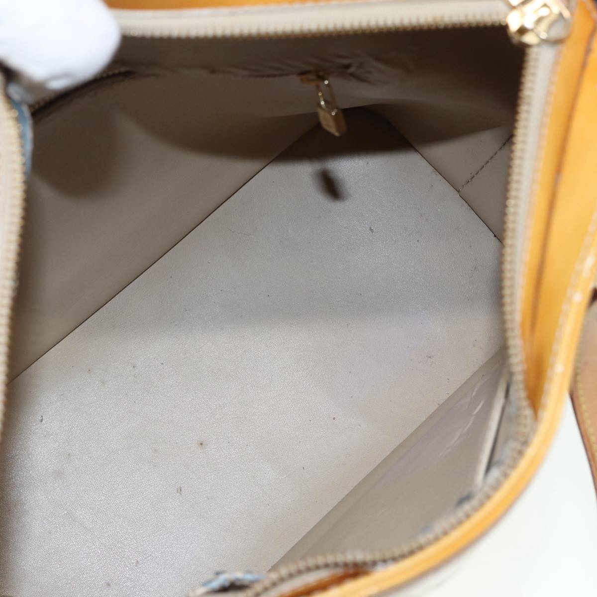 LOUIS VUITTON Monogram Vernis Houston Hand Bag Beige M91004 LV 86676