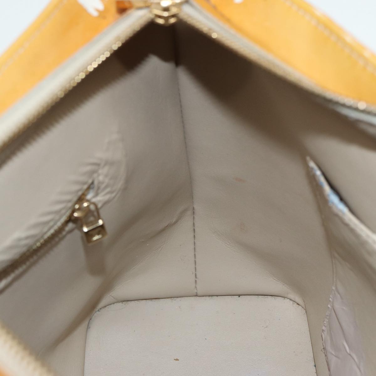 LOUIS VUITTON Monogram Vernis Houston Hand Bag Beige M91004 LV 86676